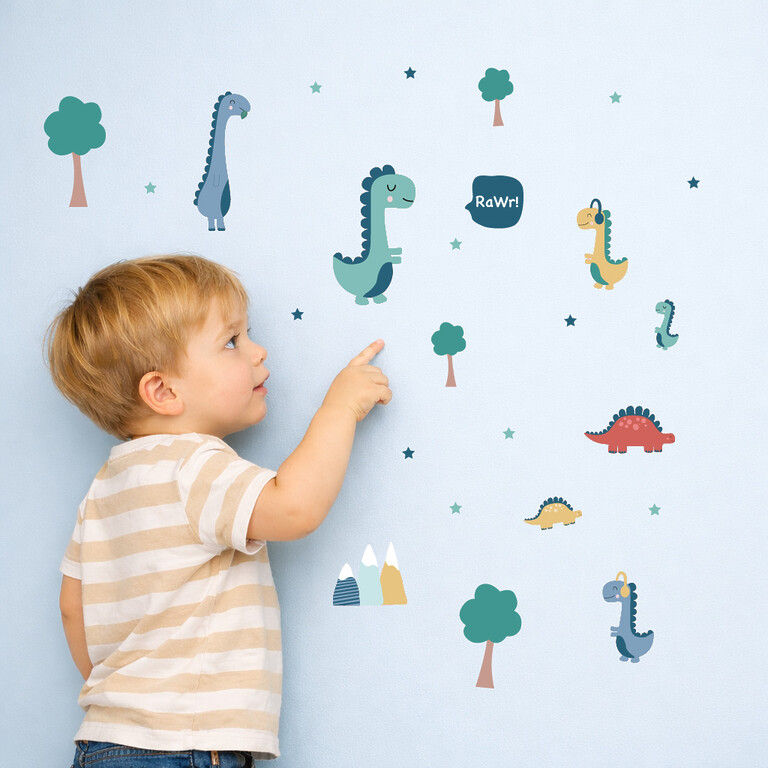 Dinosaurier Wandsticker an der Kinderzimmerwand