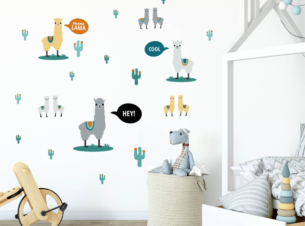 Wandsticker mit lamas
