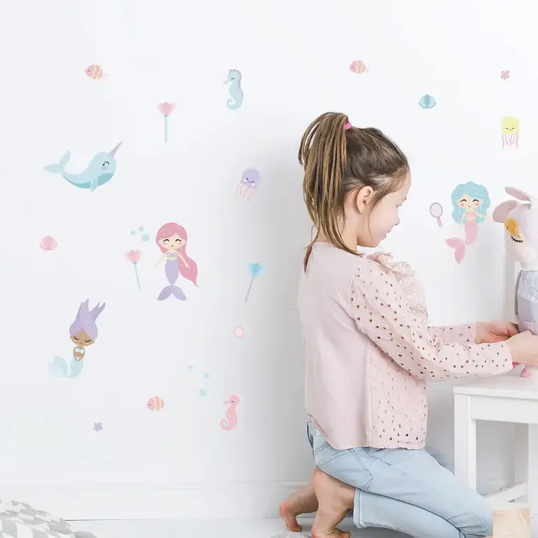 Meerjungfrauen Wandsticker im Kinderzimmer
