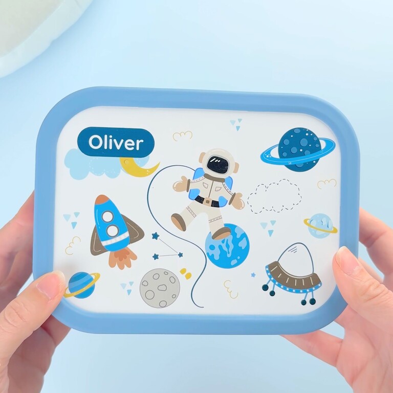 Brotdose blau Weltraum Design