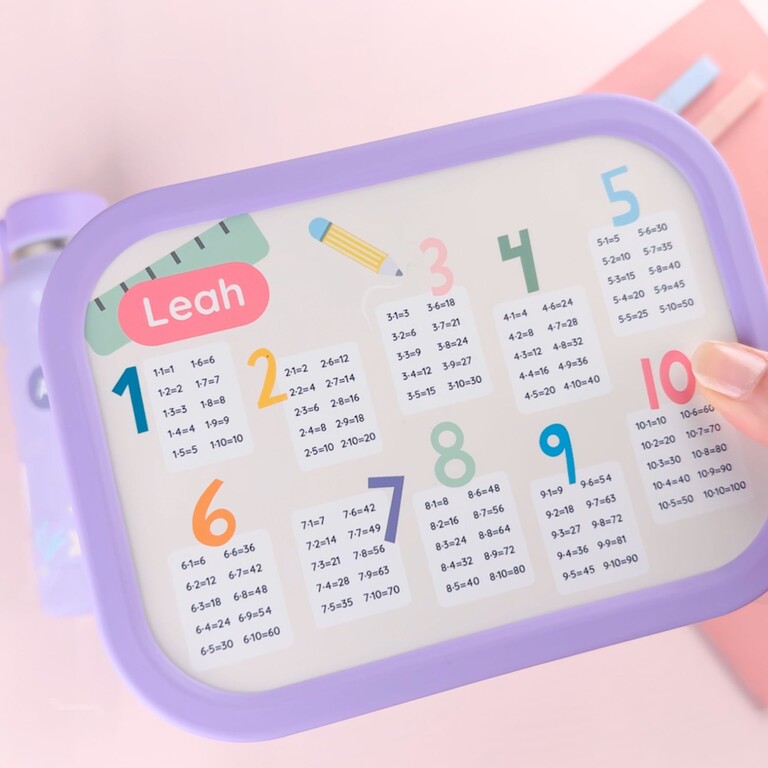 Brotdose Einmaleins lila Design