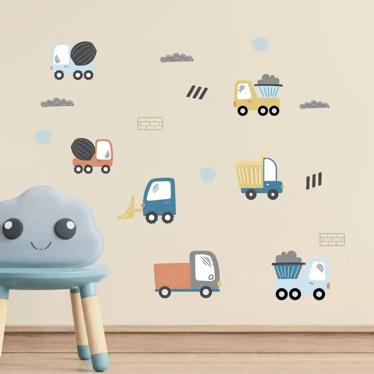 Baustellenfahrzeuge Wandsticker