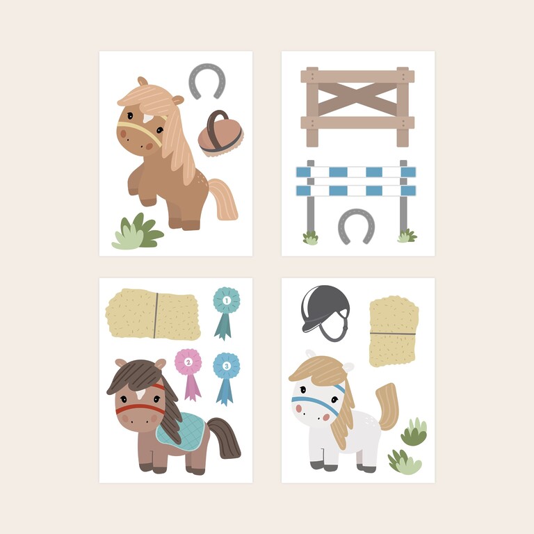 Pferde Wandsticker Sammlung alle Motive