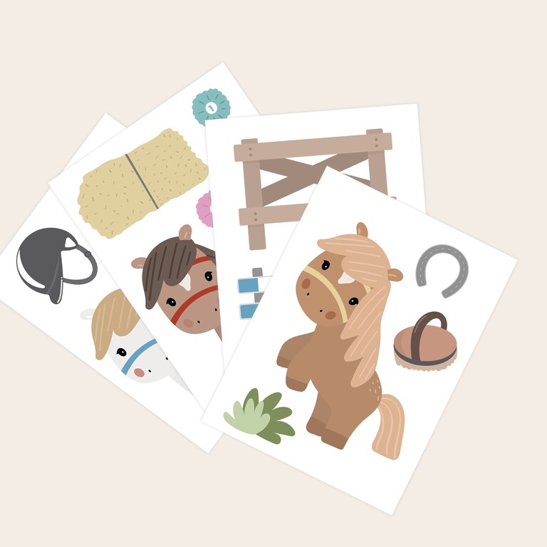 Pferde Wandsticker fächerförmig ausgelegt