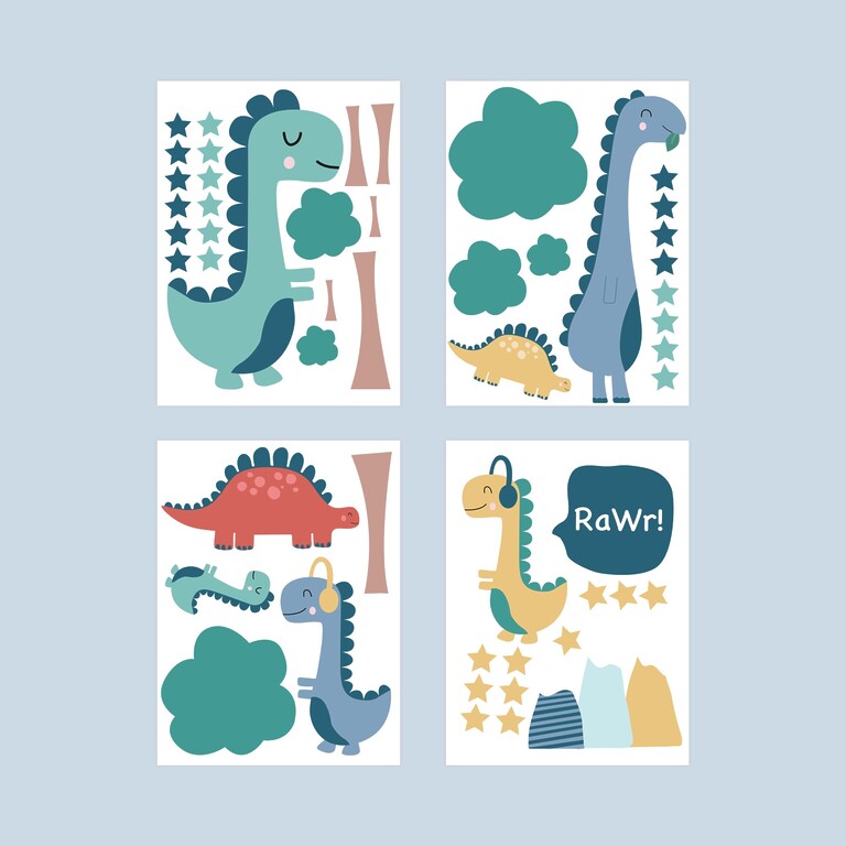 Dinosaurier Wandsticker Sammlung alle Motive