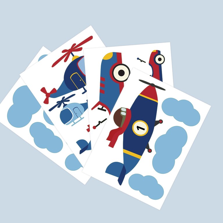 Retro Fahrzeuge Wandsticker Bogen fächerförmig ausgelegt