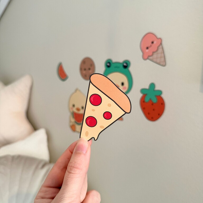 Pizza-Deko aus dem Wandsticker-Set Ducky Entchen