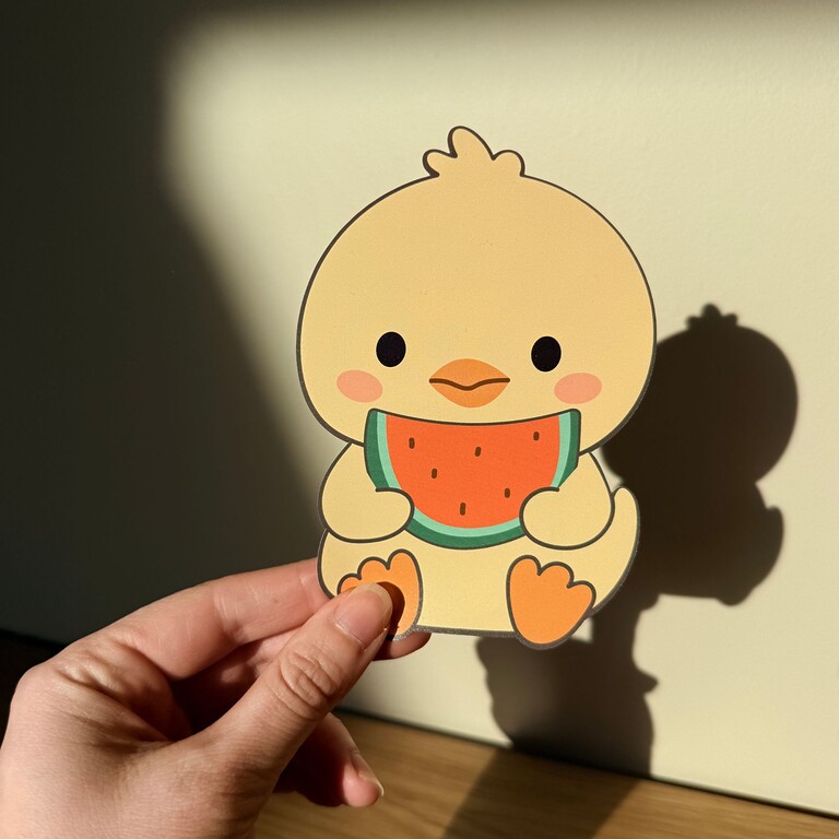 Ducky Entchen Wandsticker mit Wassermelone