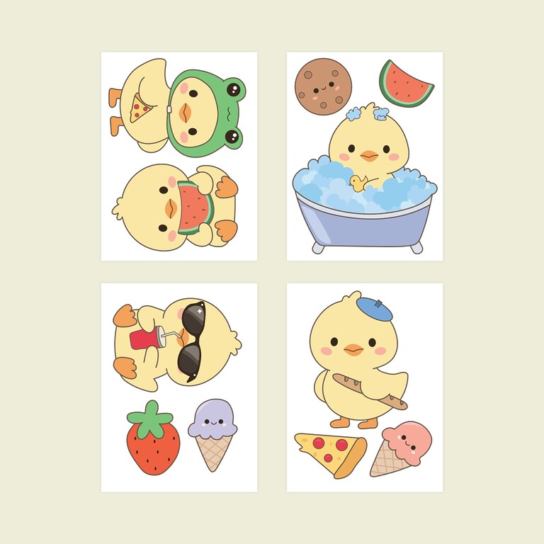 Sammlung aller Ducky Entchen Wandsticker