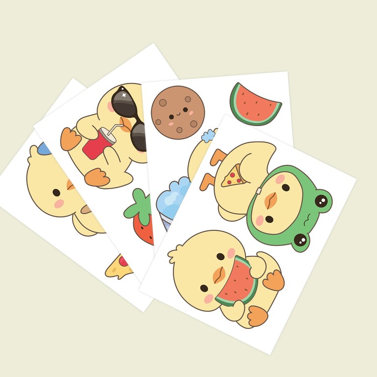 Fächeransicht der Ducky Entchen Wandsticker