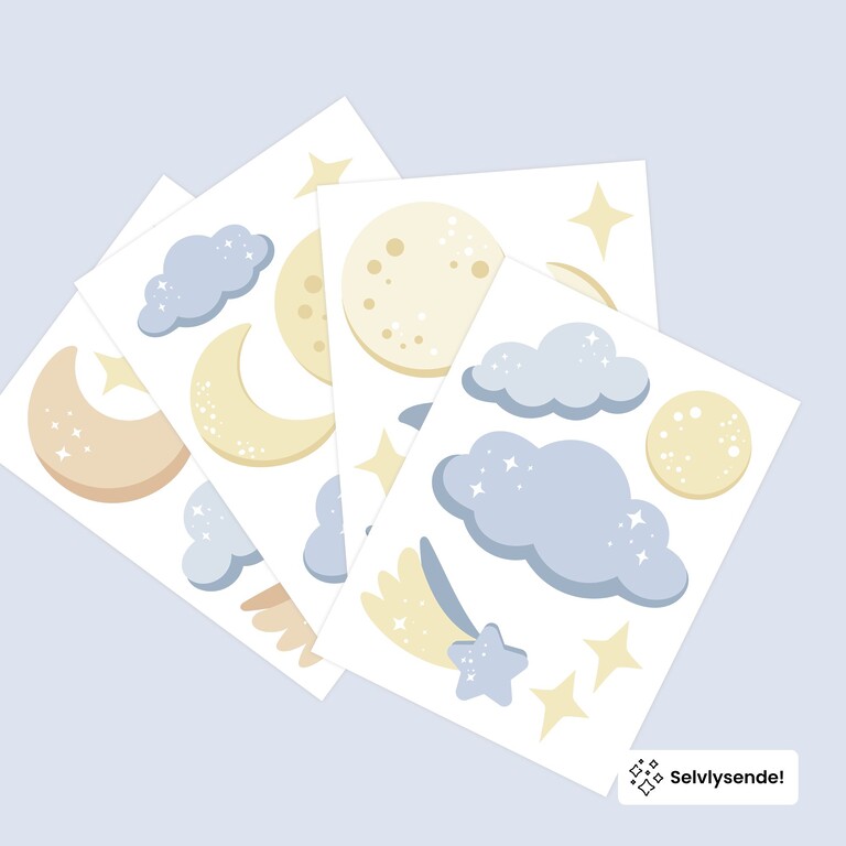 Fächeransicht der leuchtenden Nachthimmel Wandsticker