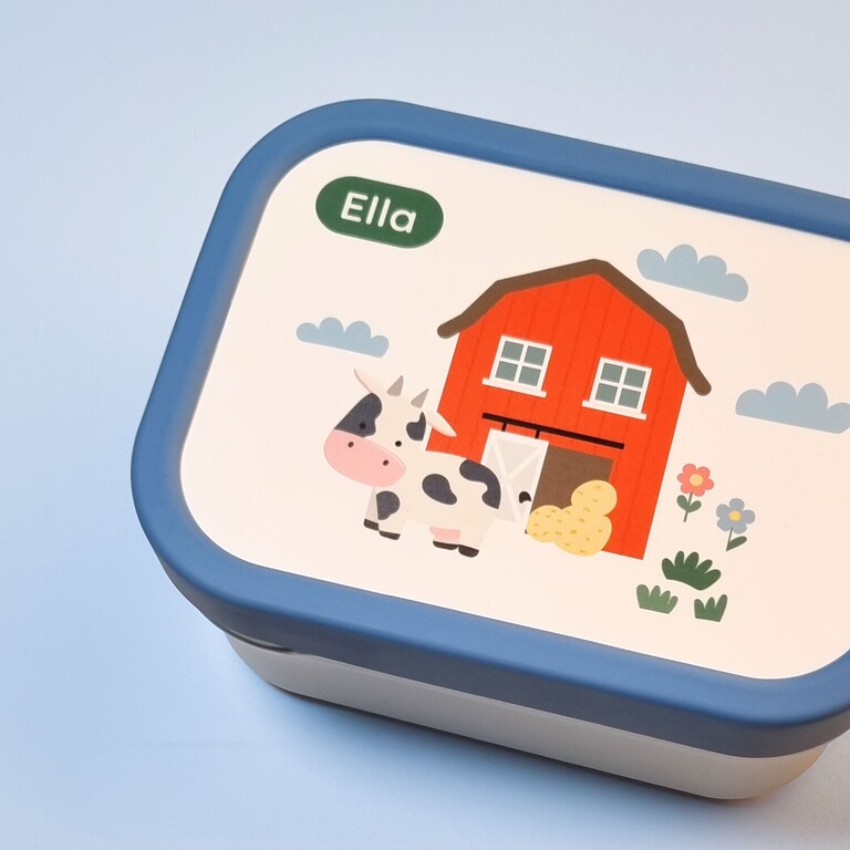 Brotdose mit Bauernhof