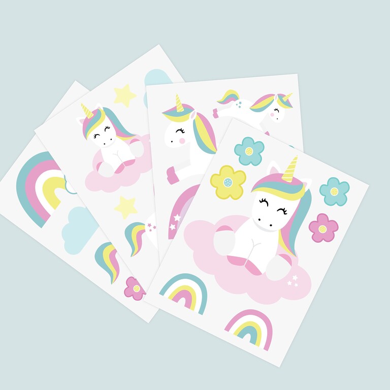 Leuchtende Einhorn-Wandsticker Bögen