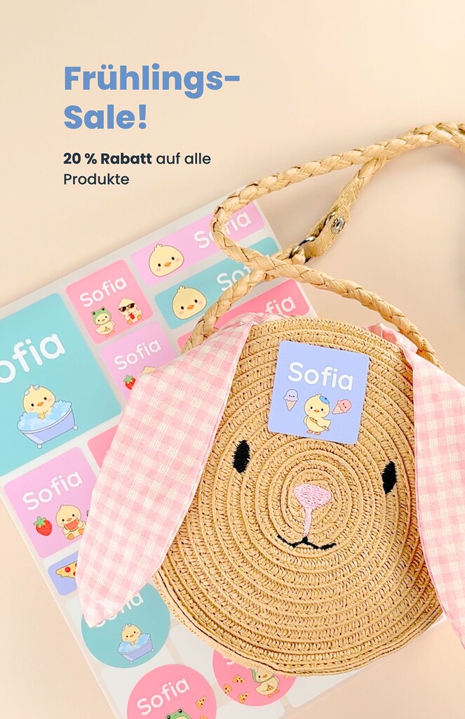 Kleberli namensaufkleber hero banner